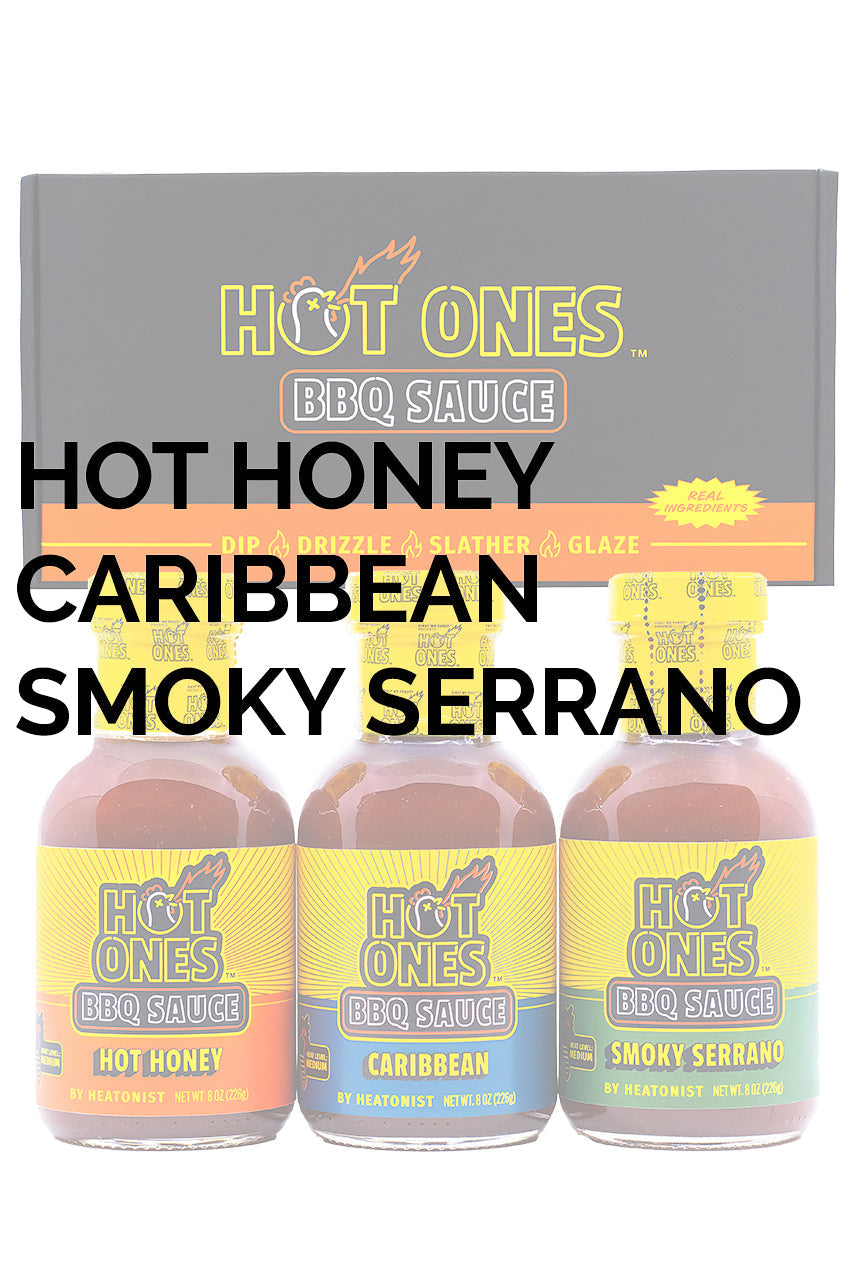 Hot Ones BBQ Trio Pack (Hot Honey / Caribbean / Smoked Serrano) P4