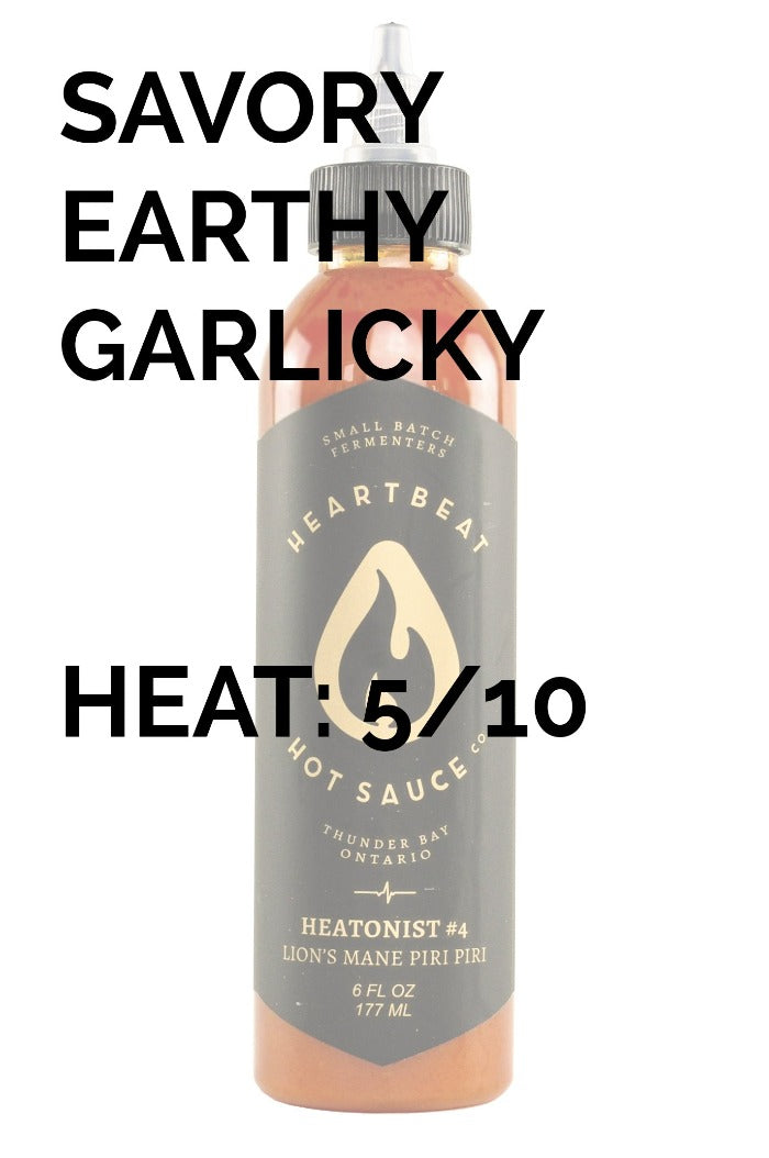 HEATONIST No. 4 Lion's Mane Piri Piri Hot Sauce | Heartbeat Hot Sauce F0