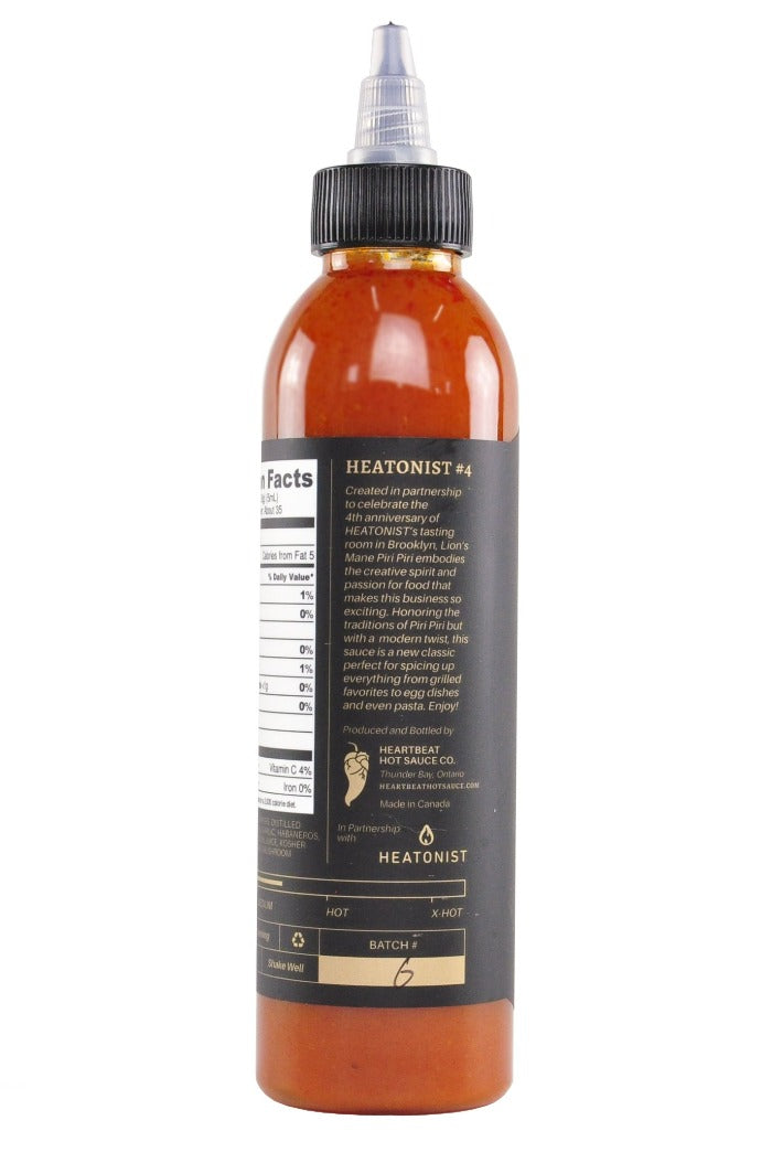 HEATONIST No. 4 Lion's Mane Piri Piri Hot Sauce | Heartbeat Hot Sauce F0